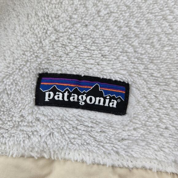 Patagonia Snap-T Pullover Fleece Top Womens Small White Raw Linen Logo Heritage - Picture 7 of 12